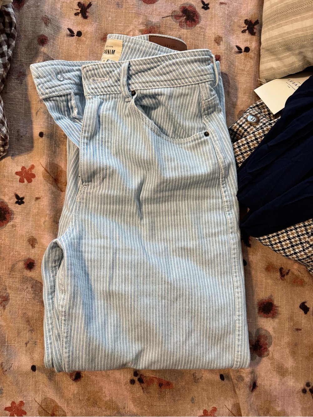 Sezane Le Crop Denim Stripes - Size 6